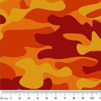 Remembering ANZAC Camouflage Orange - KK Fabrics - Three Wishes Patchwork Fabric - Closeup