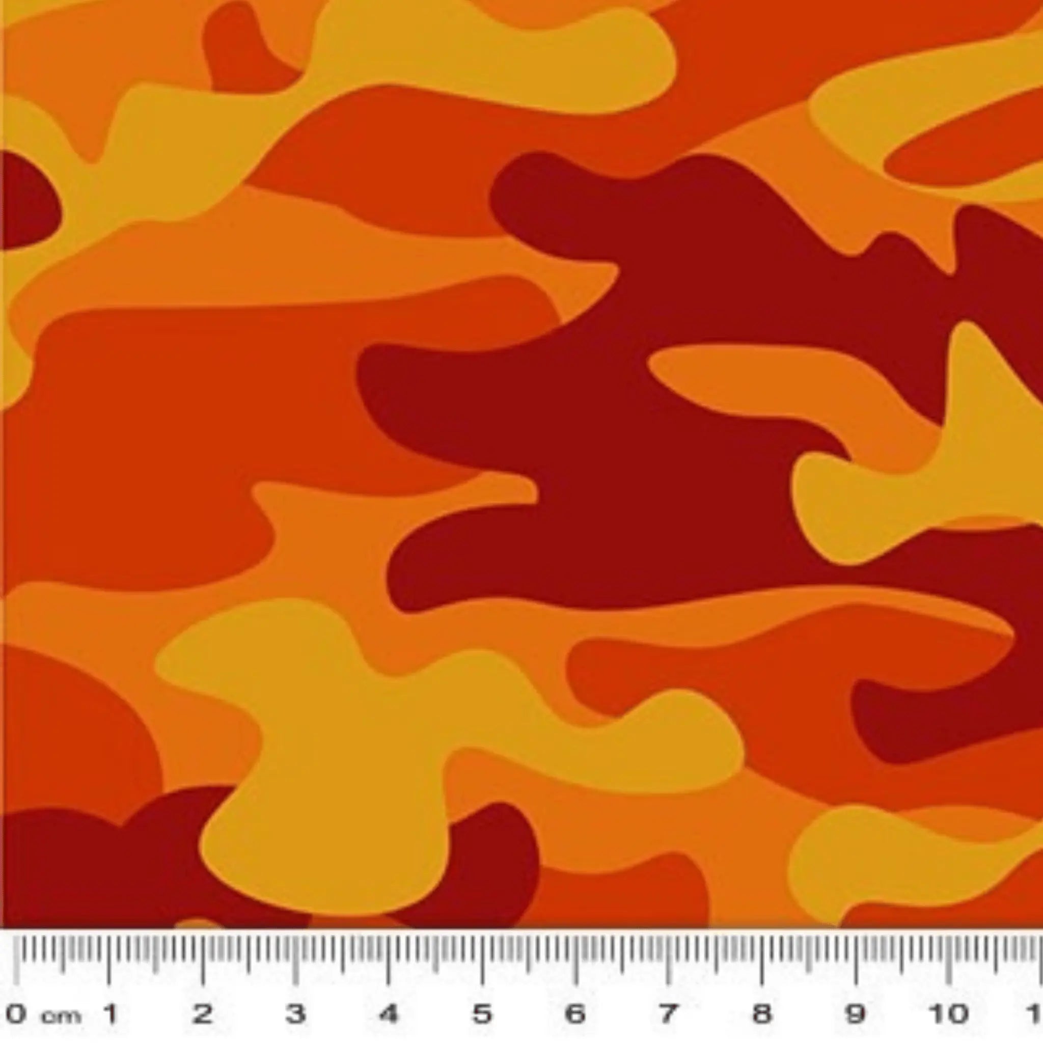 Remembering ANZAC Camouflage Orange - KK Fabrics - Three Wishes Patchwork Fabric - Closeup