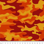 Orange camouflage red gold crimson fabric for ANZAC military boys quilts patchwork sewing projects