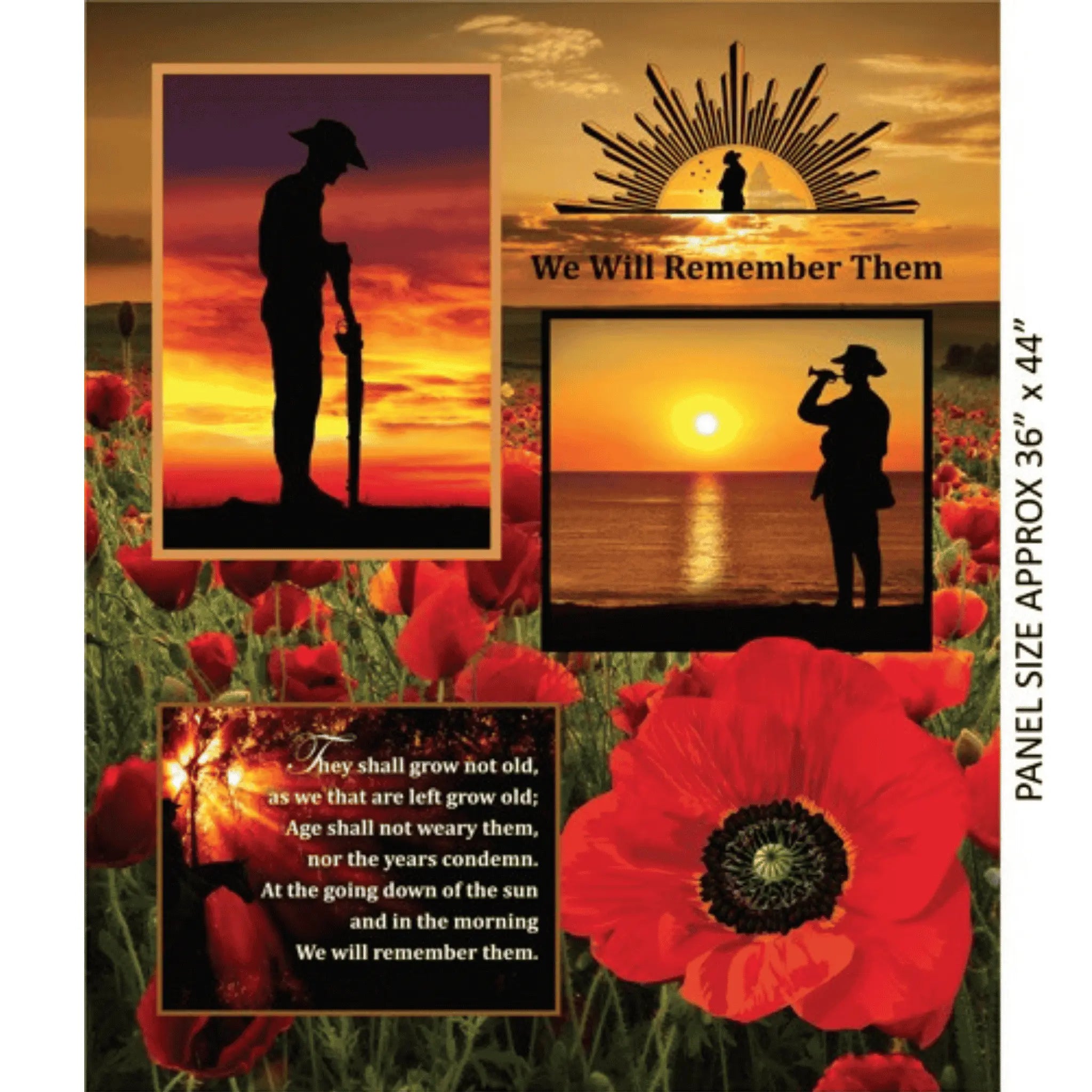 Remembering ANZAC Panel - KK Fabrics - Three Wishes Patchwork Fabric