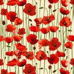 Remembering ANZAC Poppies on Beige Allover - KK Fabrics - Three Wishes Patchwork Fabric