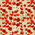 Red poppies stems buds cream background fabric for ANZAC memorial quilts remembrance cushions patchwork sewing projects