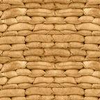 Stacked sandbags sandy tan realistic print fabric for ANZAC military quilts blender patchwork sewing projects