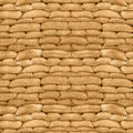 Stacked sandbags sandy tan realistic print fabric for ANZAC military quilts blender patchwork sewing projects