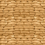 Stacked sandbags sandy tan realistic print fabric for ANZAC military quilts blender patchwork sewing projects