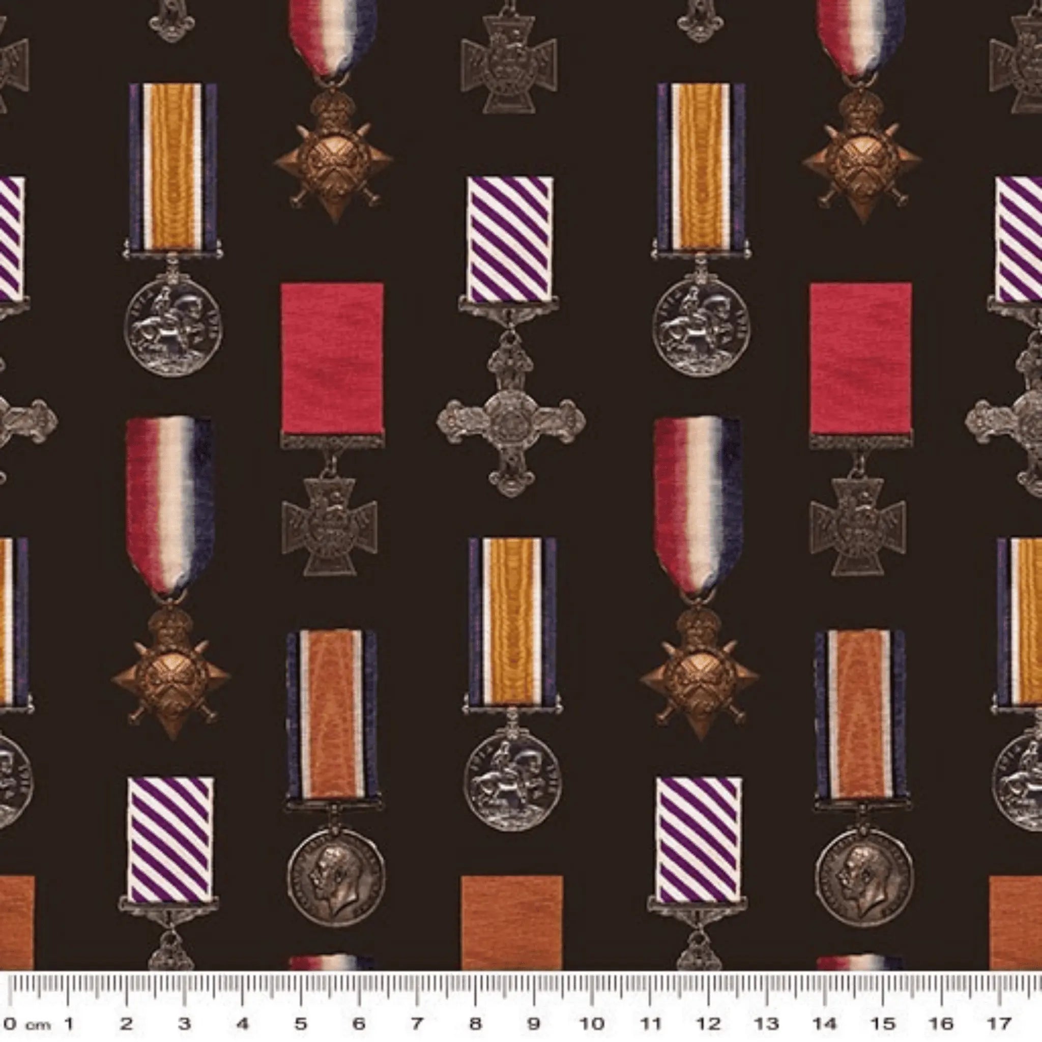 Remembering ANZAC Wartime Medals - KK Fabrics - Three Wishes Patchwork Fabric
