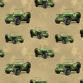 Green army jeeps sandy beige fabric for Vietnam memorial boys quilts military patchwork sewing projects