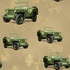 Green army jeeps sandy beige fabric for Vietnam memorial boys quilts military patchwork sewing projects