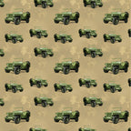Green army jeeps sand beige fabric for Vietnam memorial boys quilts military patchwork sewing projects