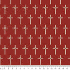 Remembering Vietnam Wartime Long Tan Cross Red - KK Fabrics - Three Wishes Patchwork Fabric