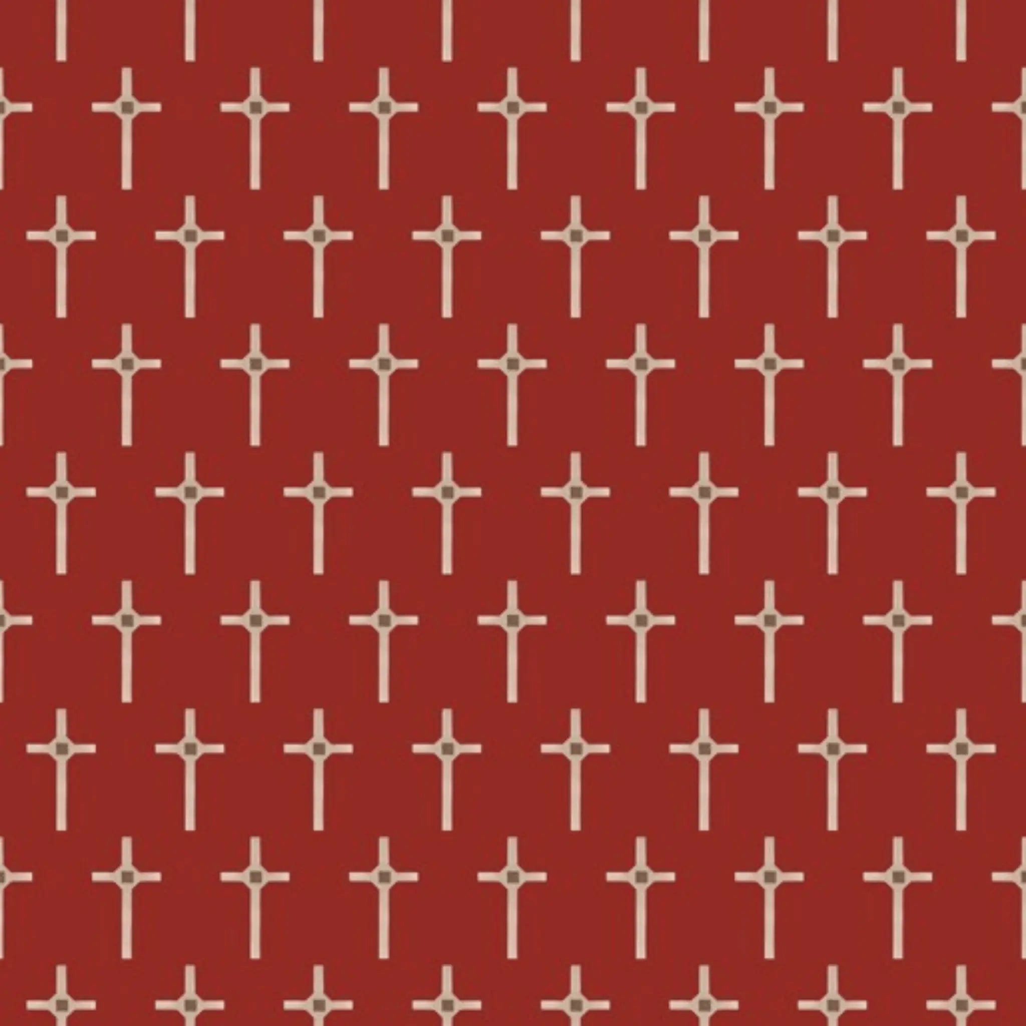 Remembering Vietnam Wartime Long Tan Cross Red - KK Fabrics - Three Wishes Patchwork Fabric