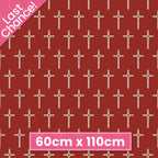 Long Tan Cross red background fabric for Vietnam commemorative quilts remembrance banners military patchwork sewing projects