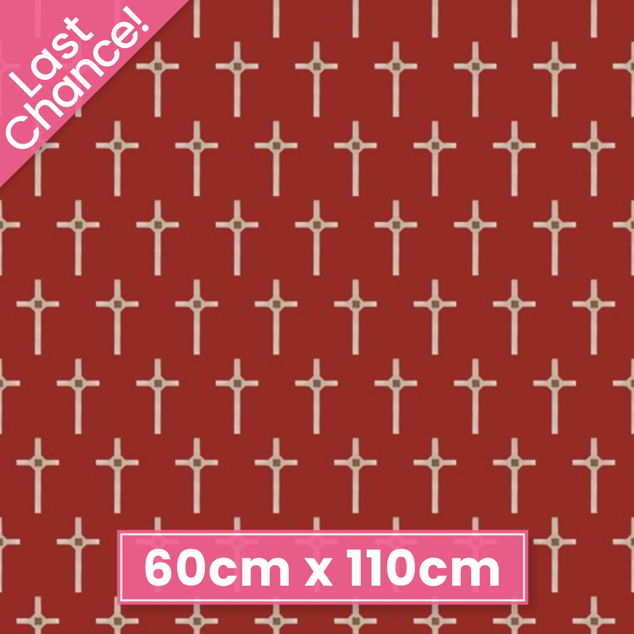 Long Tan Cross red background fabric for Vietnam commemorative quilts remembrance banners military patchwork sewing projects