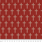 Long Tan Cross red background fabric for Vietnam commemorative quilts remembrance banners military patchwork sewing projects