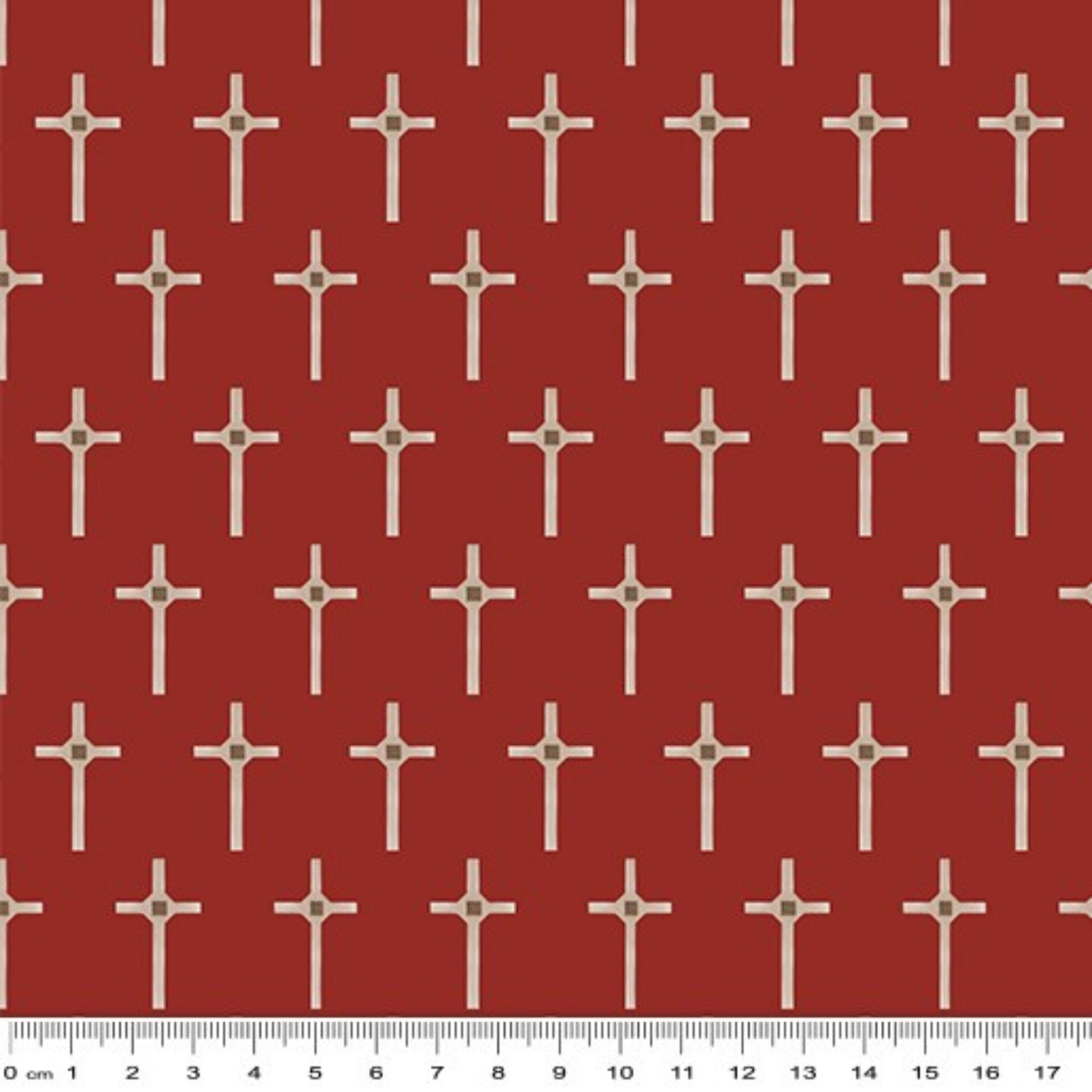 Long Tan Cross red background fabric for Vietnam commemorative quilts remembrance banners military patchwork sewing projects
