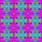 Fuchsia pink tie dye kaleidoscope mirrored pattern magenta purple lime green turquoise retro quilting fabric Jason Yenter In The Beginning Fabrics