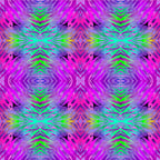 Psychedelic tie-dye kaleidoscope fuchsia magenta purple lime green turquoise fabric for retro quilts and groovy patchwork projects