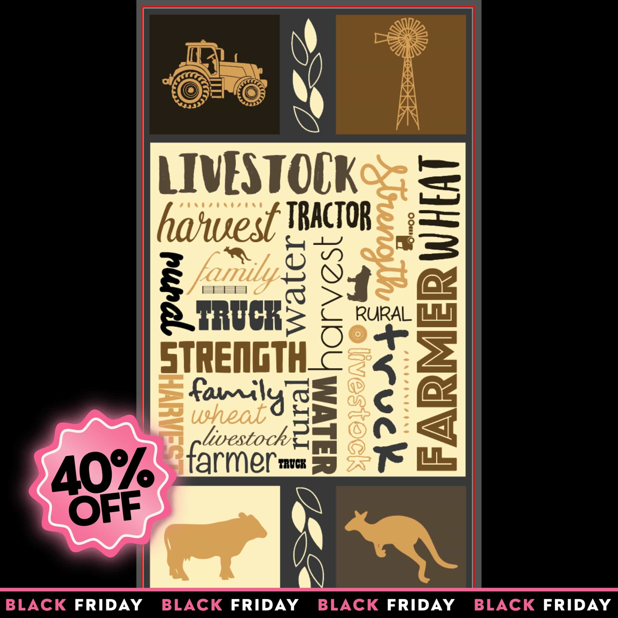 Farmers Fighting Spirit: Words Panel