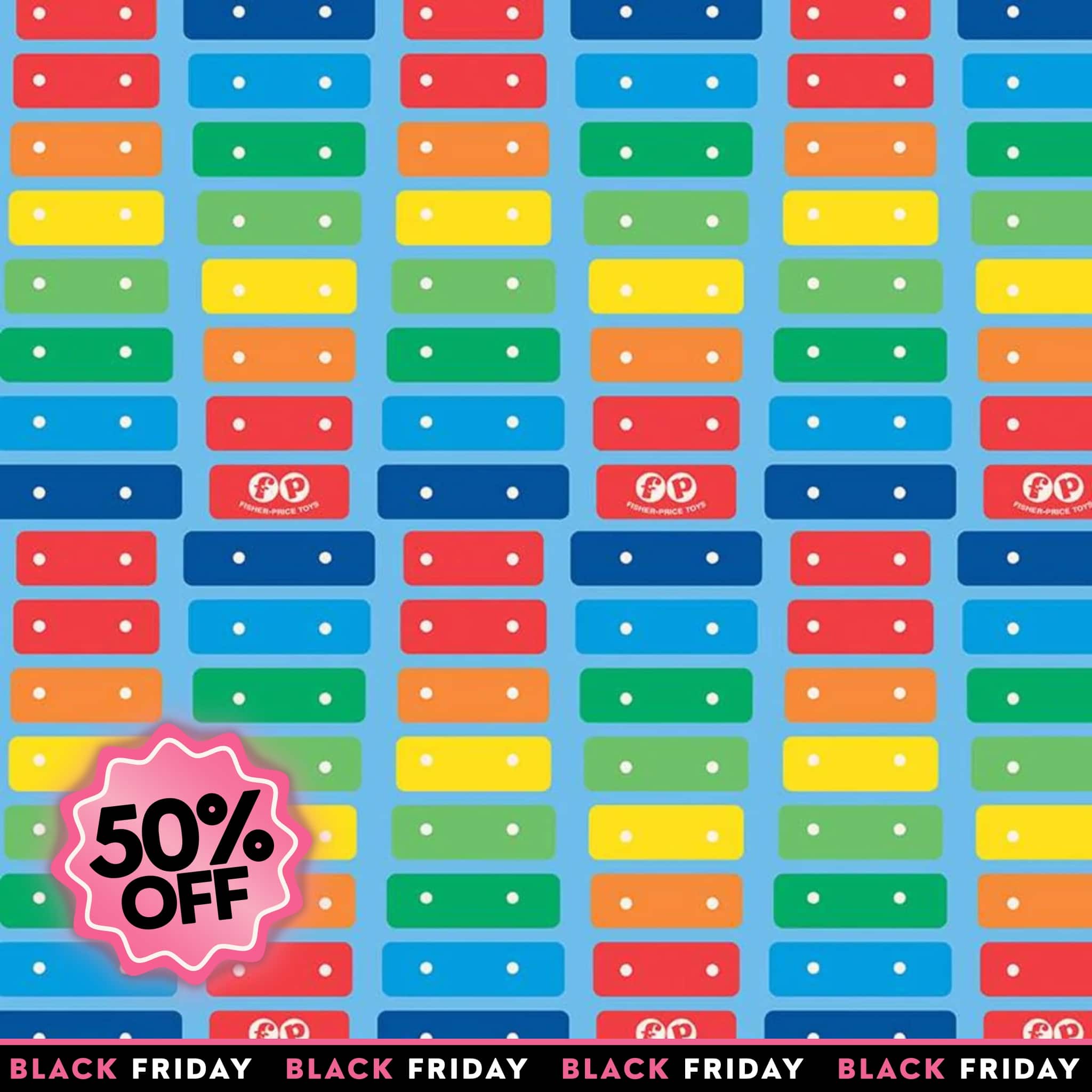 Fisher-Price Xylophone Blue - Riley Blake - Three Wishes Patchwork Fabric