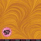 Discount sale tonal amber yellow fabric with an all-over wave and brushstroke pattern, perfect as a quilt blender