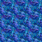 Flowing waves blue turquoise purple violet fabric for ocean-themed quilts vibrant home décor and patchwork sewing projects