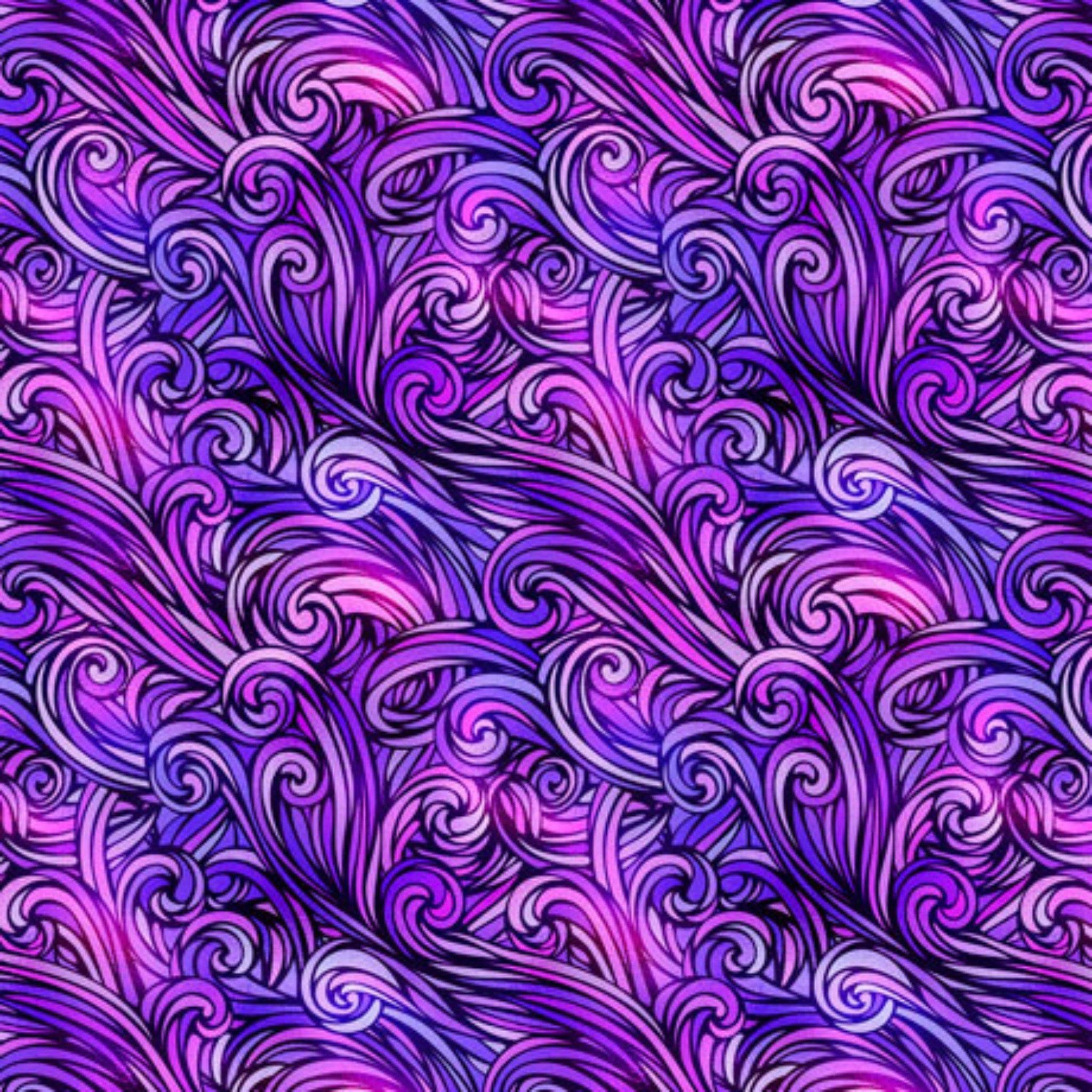 Flowing waves purple violet magenta blue fabric for ocean-themed quilts vibrant home décor and patchwork sewing projects