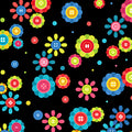 Button daisy flower toss black multicolour teal pink red blue lime green novelty quilting cotton sewing gifts patchwork projects