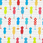 Colourful dress form mannequin toss white multicolour novelty quilting fabric sewing themed quilts fashion lover gifts patchwork projects