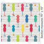 Colourful dress form mannequin toss white multicolour novelty quilting fabric sewing themed quilts fashion lover gifts patchwork projects