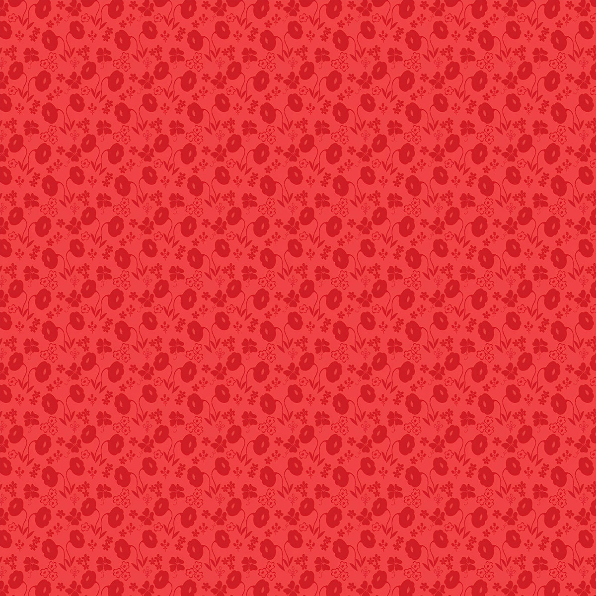 Tone-on-tone red tonal floral blender poppies clover scattered flowers quilting cotton backgrounds sashing borders patchwork projects