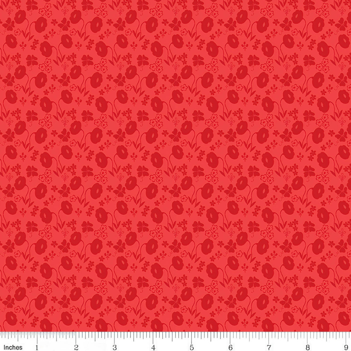 Tone-on-tone red tonal floral blender poppies clover scattered flowers quilting cotton backgrounds sashing borders patchwork projects