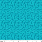 Tone-on-tone turquoise tonal floral blender poppies clover scattered flowers quilting cotton backgrounds sashing borders patchwork projects