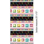 Sewing machines thread spools scissors buttons horizontal stripe novelty border quilting cotton pink bands sewist gifts quilts tote bags