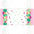 Tropical fruit double border quilting fabric watermelon pineapple strawberry lemon white pink girls quilts summer sewing