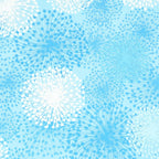 Pearlescent white turquoise dandelion seed heads aqua background fabric for elegant quilts cushion covers tote bags jacket linings and vests