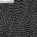 Pearlescent silver swirling dash pattern black blender fabric for cushion covers pouches makeup bags scrunchies and jacket linings