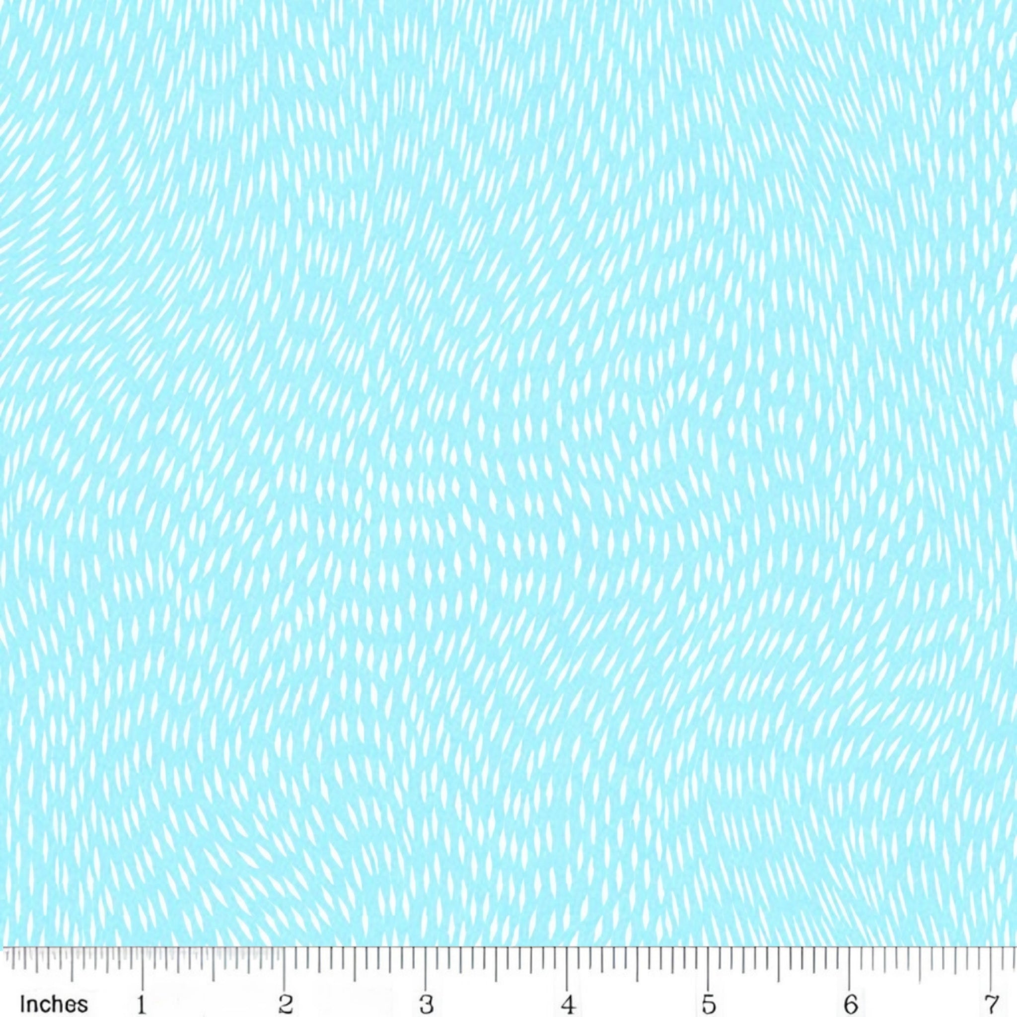 Pearlescent silver swirling dash pattern turquoise blender fabric for cushion covers pouches makeup bags scrunchies and jacket linings
