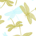 Pearlescent gold dragonfly lace wings white blue shadow fabric for elegant quilts cushion covers table runners and tote bags