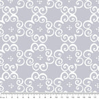 White scroll swirl grey neutral blender quilting fabric for quilt backgrounds sashing borders binding cushions table runners patchwork projects