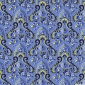 Blue baroque scrollwork damask fabric for quilting backgrounds, sashing and borders