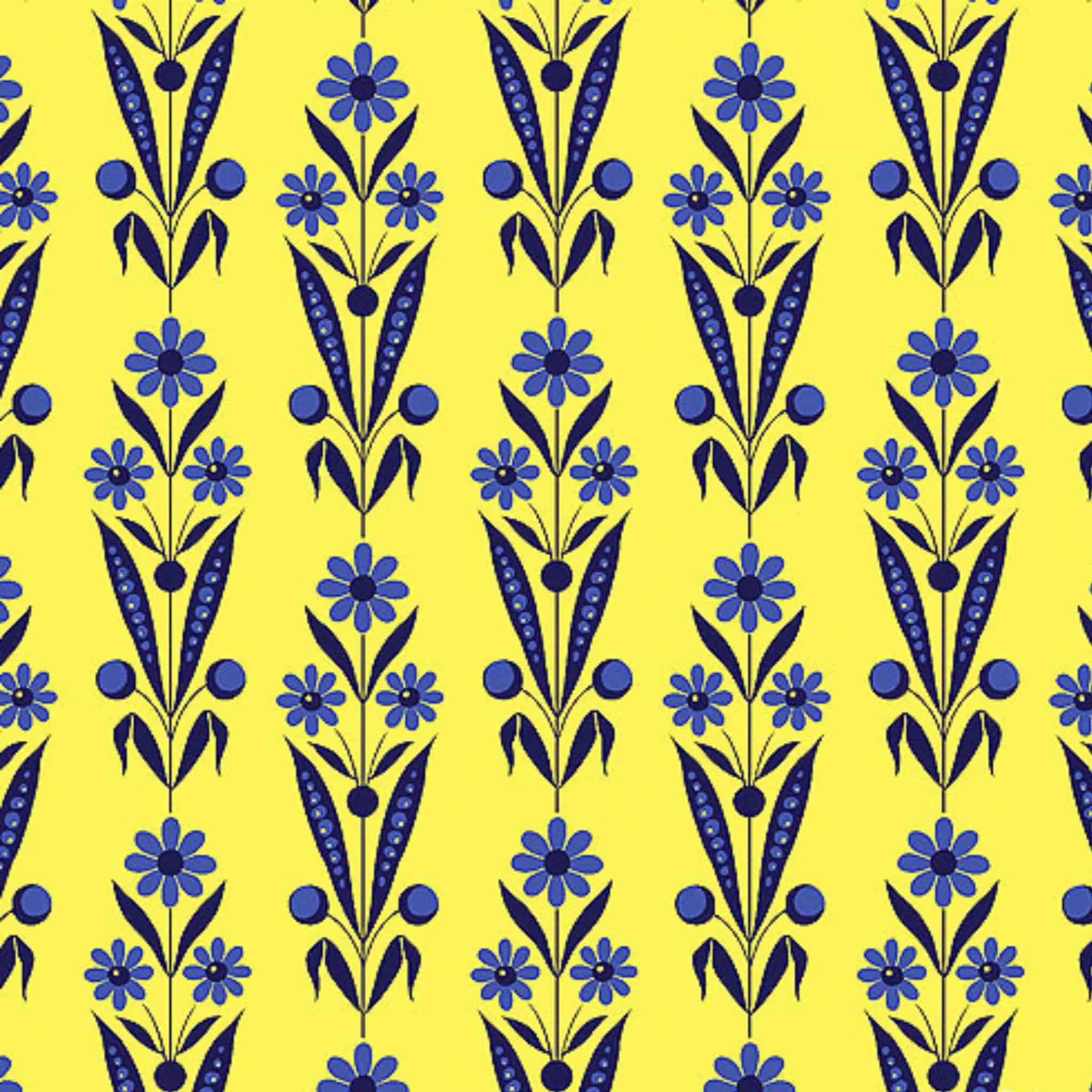 Yellow daisy bouquet ditsy floral fabric for quilting backgrounds and pieced blocks