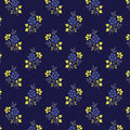 Navy ditsy floral fabric for quilting backgrounds, borders and binding