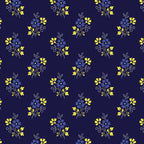 Navy ditsy floral fabric for quilting backgrounds, borders and binding