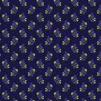 Navy ditsy floral fabric for quilting backgrounds, borders and binding