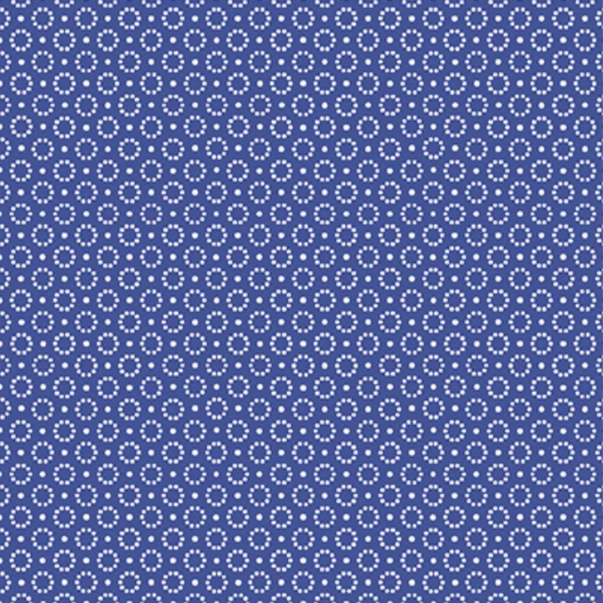 Blue dotted circle geometric fabric for quilting backgrounds, sashing and modern designs