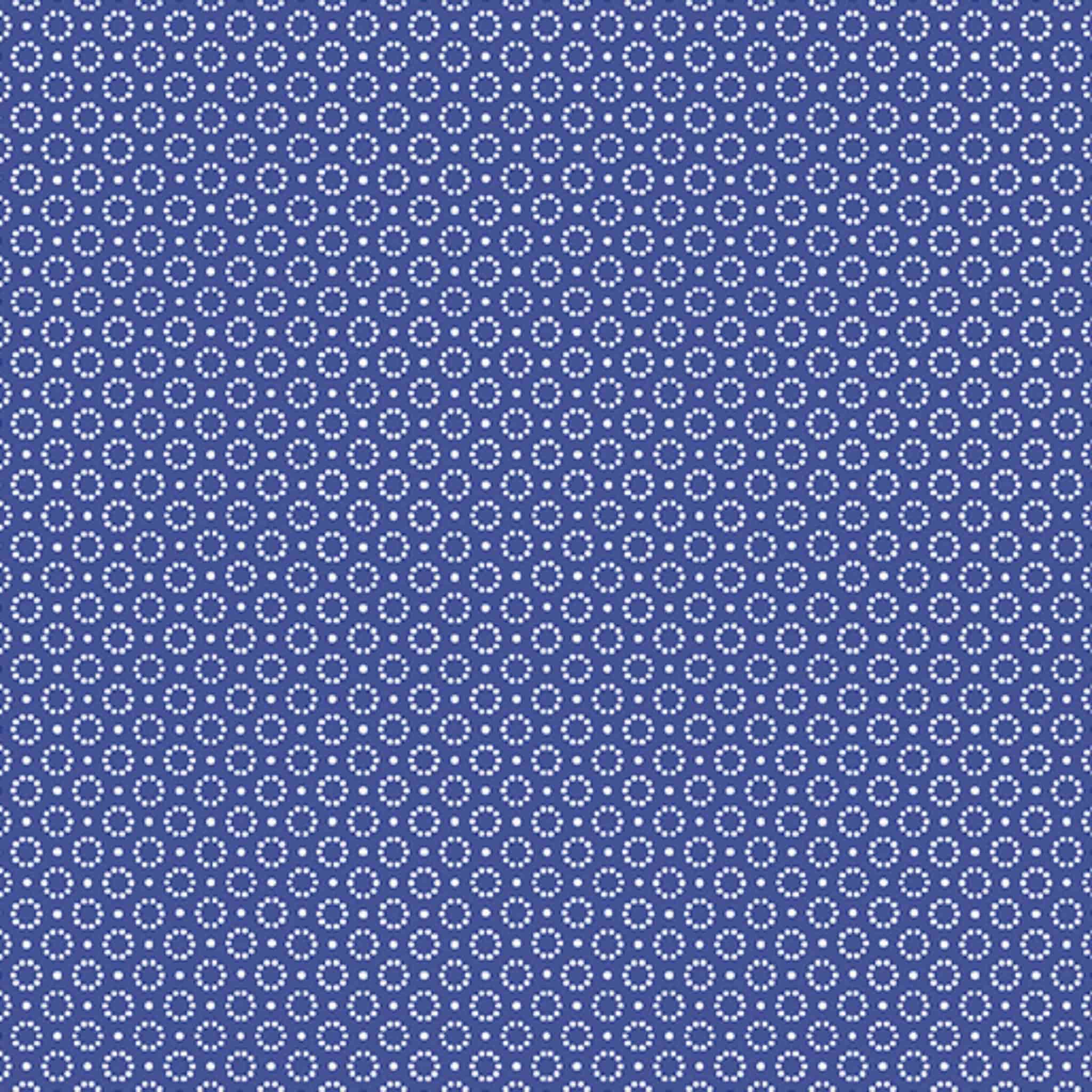 Blue dotted circle geometric fabric for quilting backgrounds, sashing and modern designs