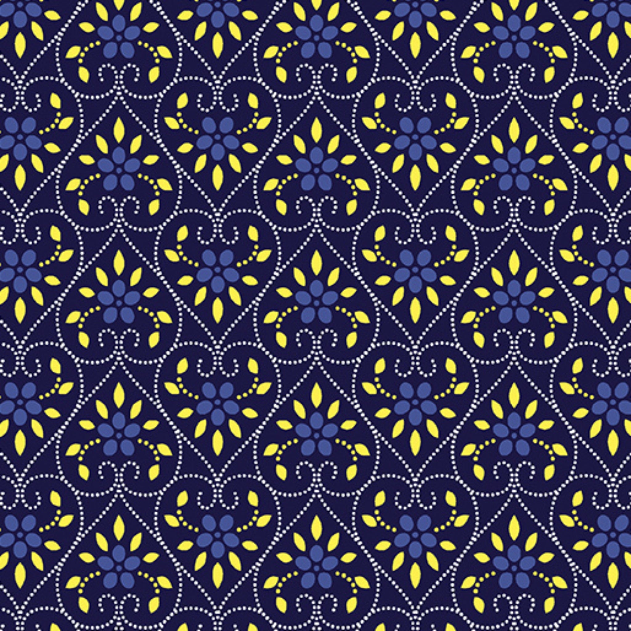 Navy heart print fabric for baby quilts, children's projects and Valentine's Day designs