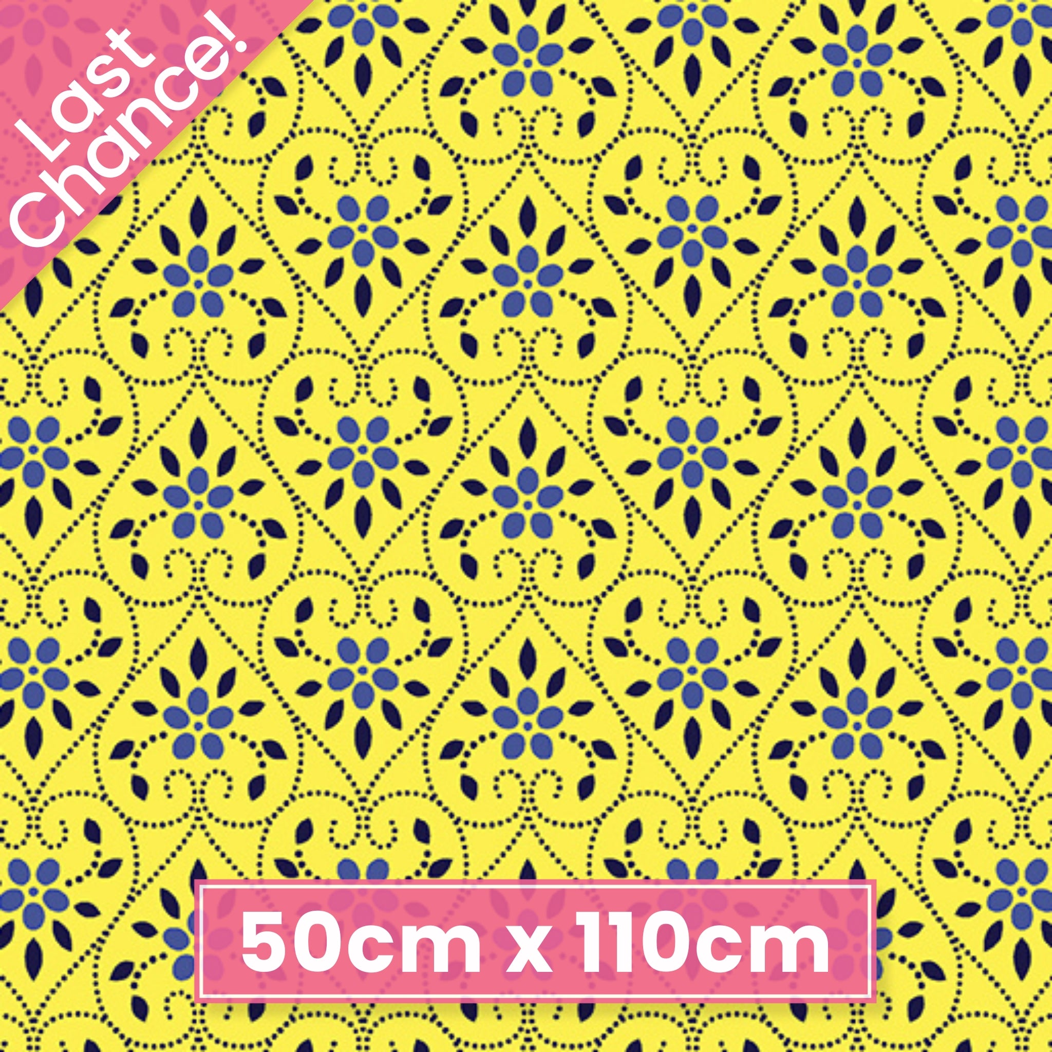Yellow heart print fabric for baby quilts, children's projects and Valentine's Day designs