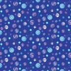 Planets moons cosmic stars royal blue space galaxy fabric for kids space quilts boys bedroom décor astronaut stargazer sewing projects