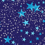 Scattered stars turquoise white navy blue space galaxy night sky fabric for kids space quilts boys bedroom décor astronaut stargazer sewing projects